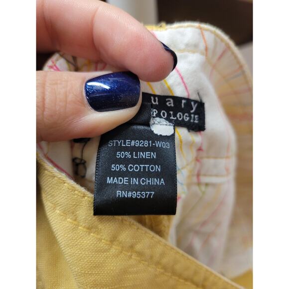 Sanctuary For Anthrolpologie Women's Yellow Wide Leg Pants Size 30 Long - Picture 5 of 5